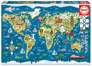 Puzzle Mapamundi  200 Piezas