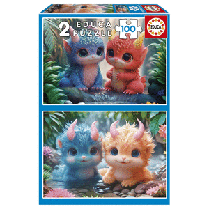 Puzzle 2x100 Piezas Monstruos Adorables