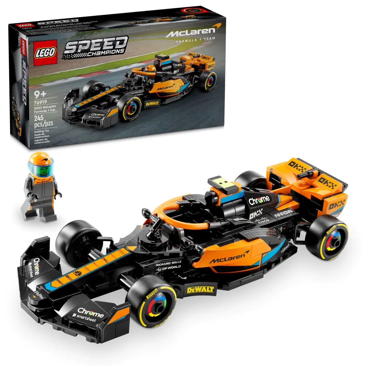 Coche de Carreras de Fórmula 1 McLaren 2023 (Lego 76919): imagen 9