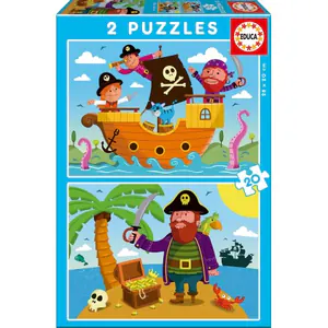 Puzzle 2x20 Piezas Piratas
