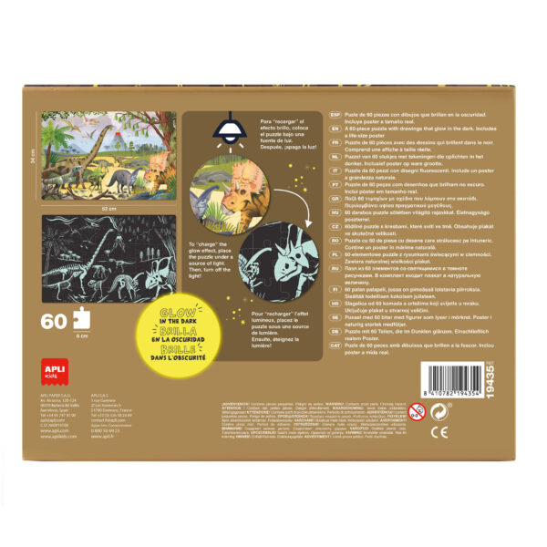 Puzzle Infantil Brilla En La Oscuridad Dinosaurios: imagen 2