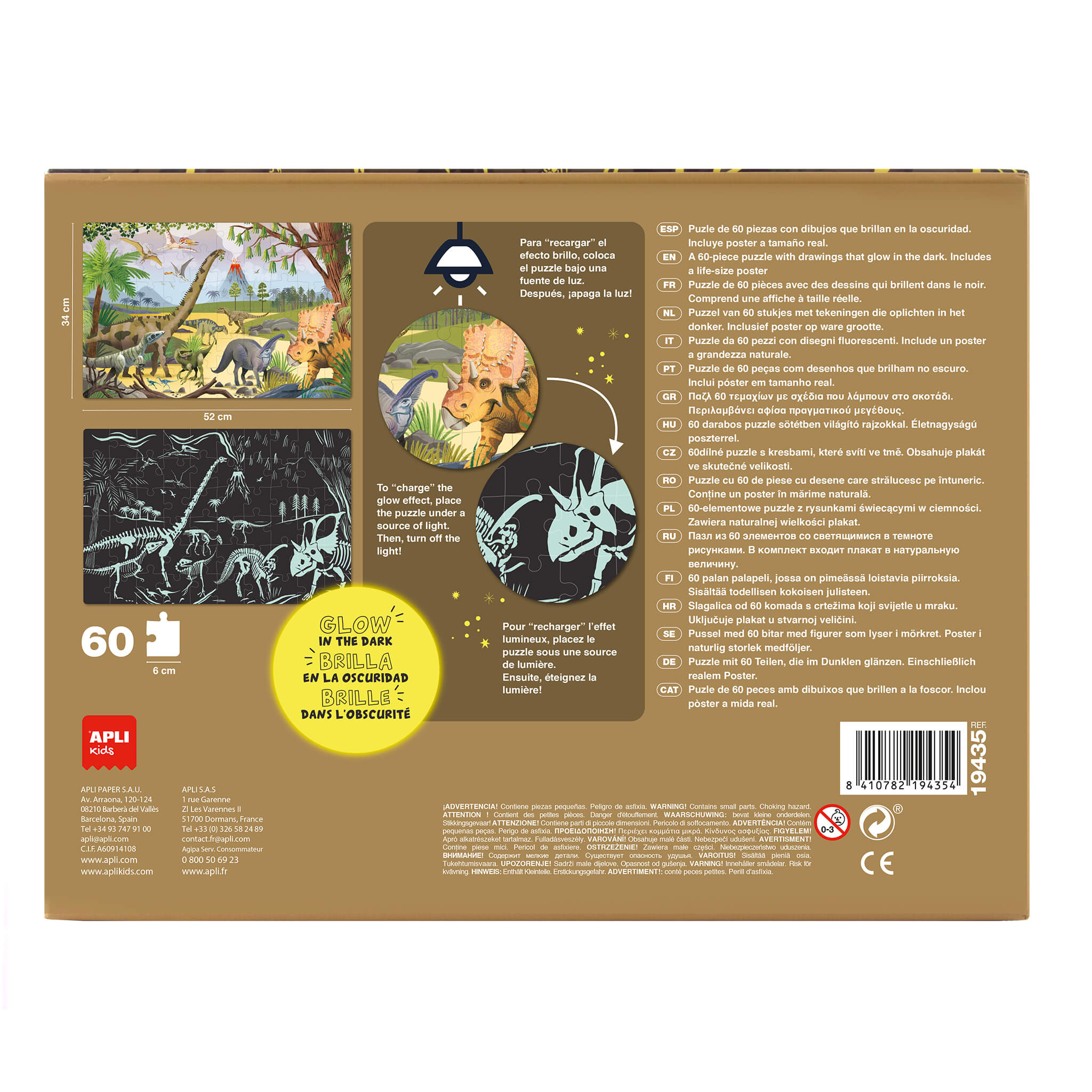 Puzzle Infantil Brilla En La Oscuridad Dinosaurios: imagen 2