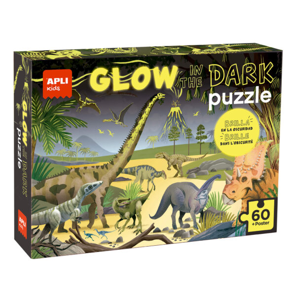 Puzzle Infantil Brilla En La Oscuridad Dinosaurios: imagen 1