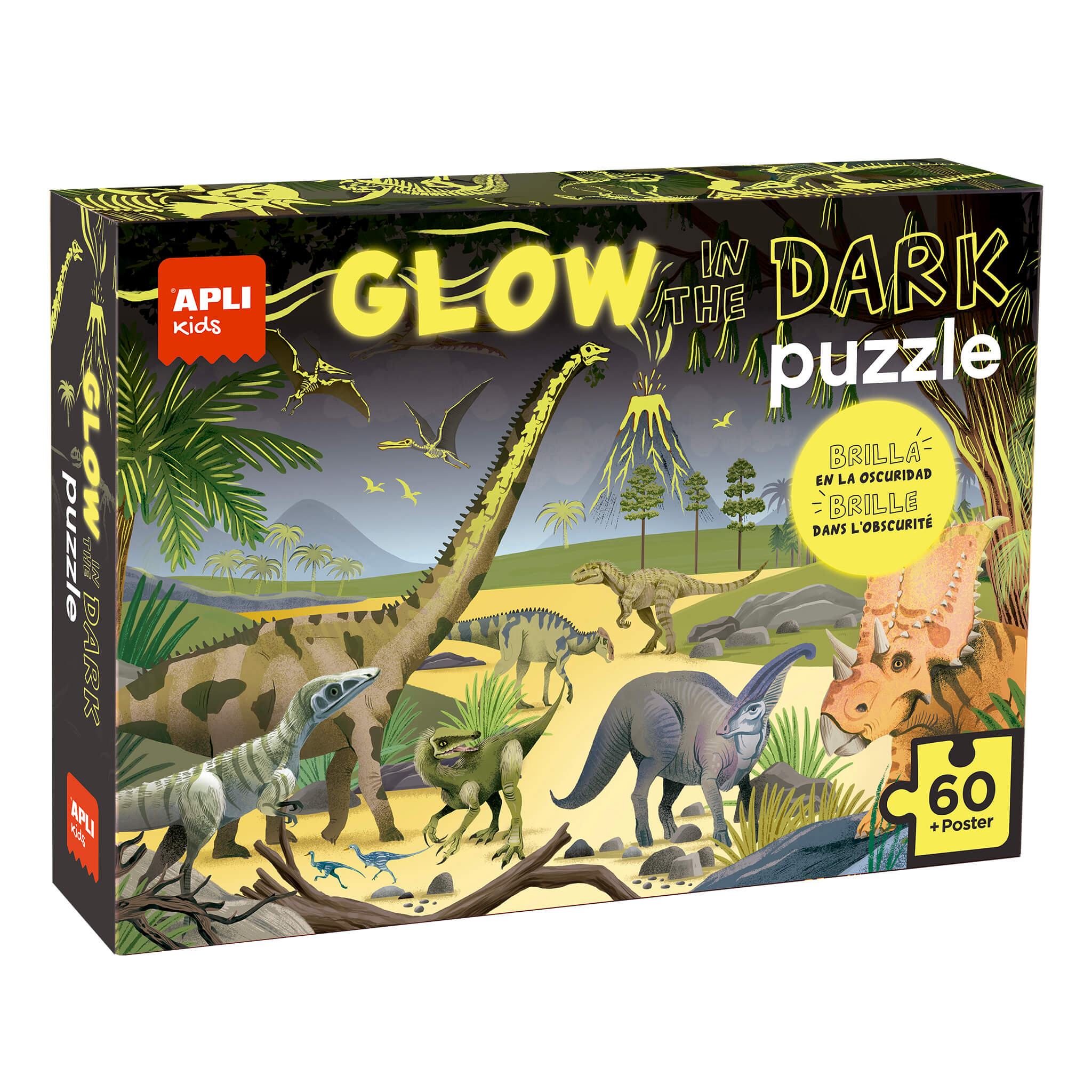 Puzzle Infantil Brilla En La Oscuridad Dinosaurios: imagen 1