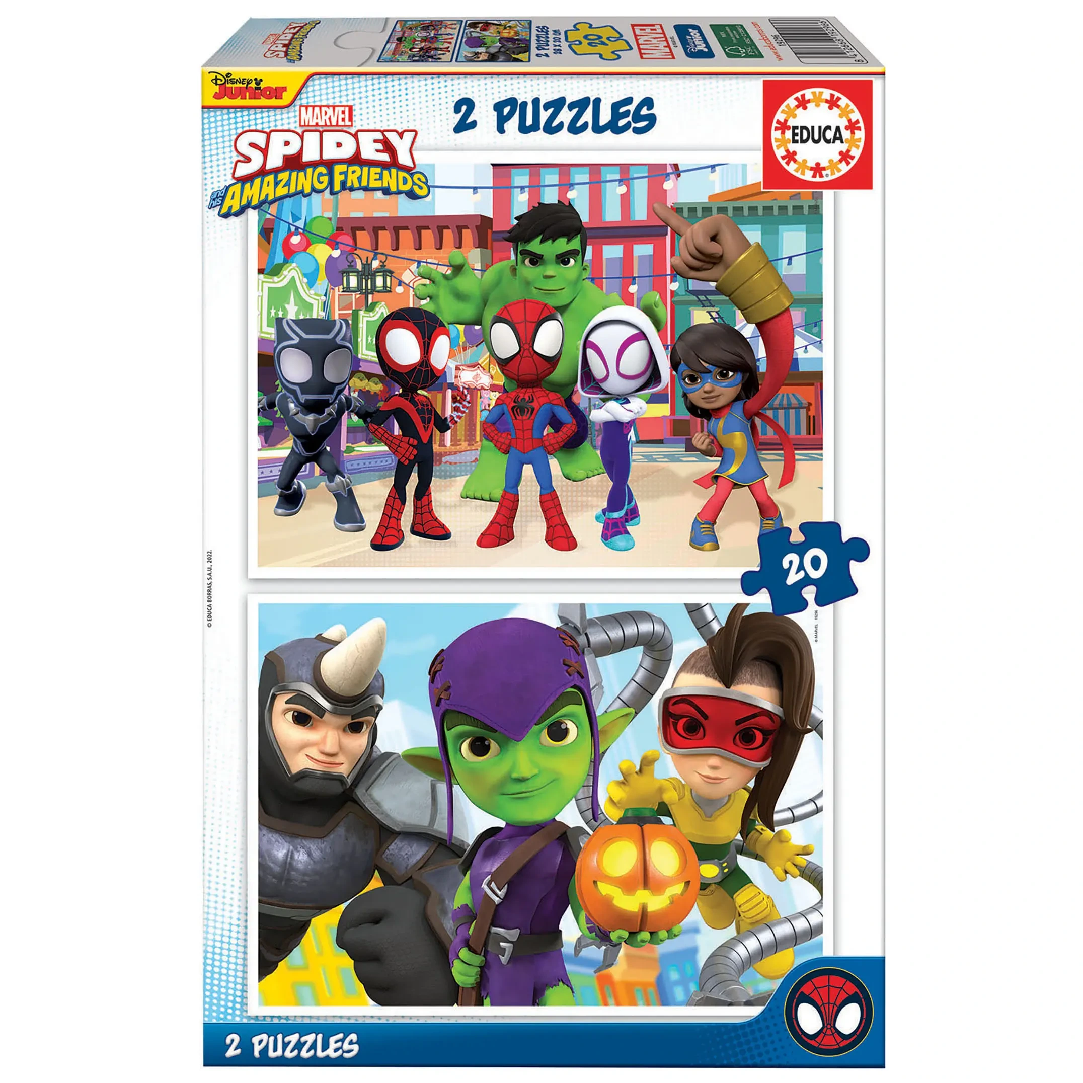 Puzzle Spidey  Amazing Friends 2x20 piezas: imagen 1